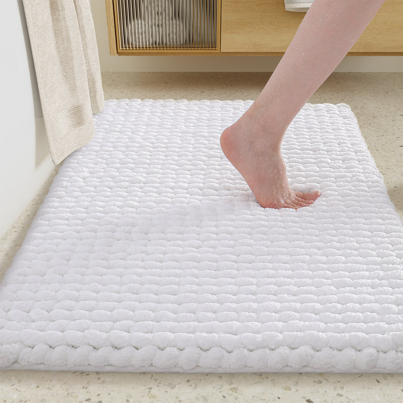 Droitwich Chenille Bath Rug, Single - 24" W x 43" L, White