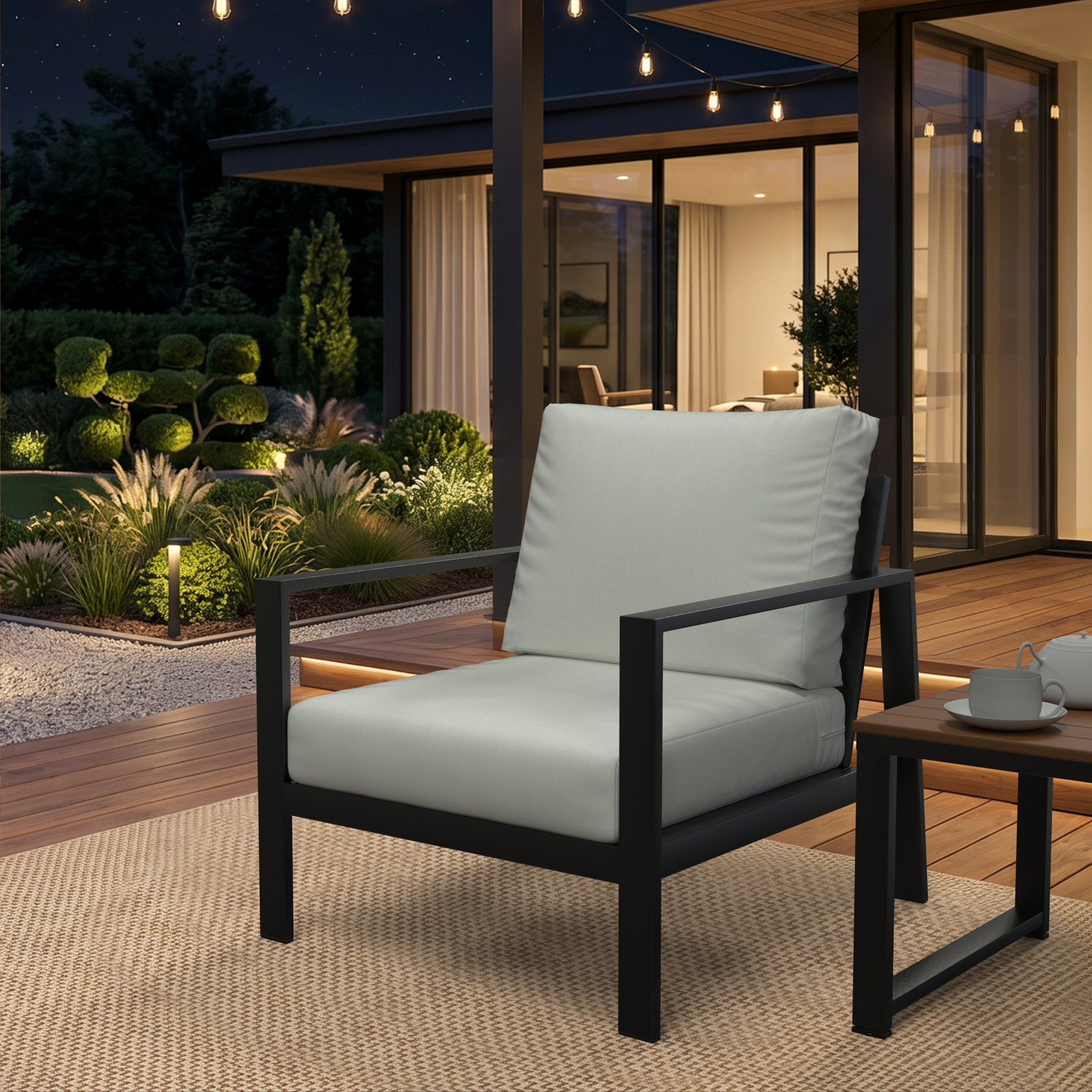 Amala Sunbrella® Seat and Back Cushion, 25" W x 25.5" D, Sunbrella® Canvas White