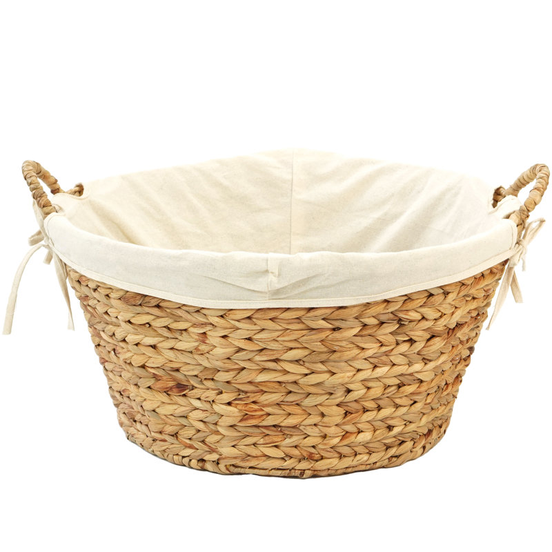 Panier à linge en osier et jacinthe