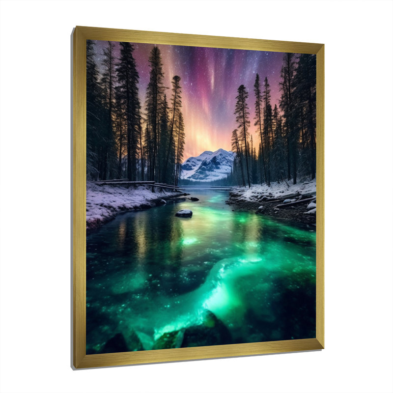 «Alaskan Wilderness II», reproduction sur toile, H 20 po x l 12 po x P 1 po, Encadrement doré