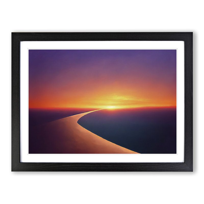 Showstopping Ocean Beach Sunset - Framed Print, Black, 46cm H x 64cm W x 2cm D