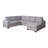 Xander Sectional/ Sofa Bed in Grey Fabric with Built-In USB Port