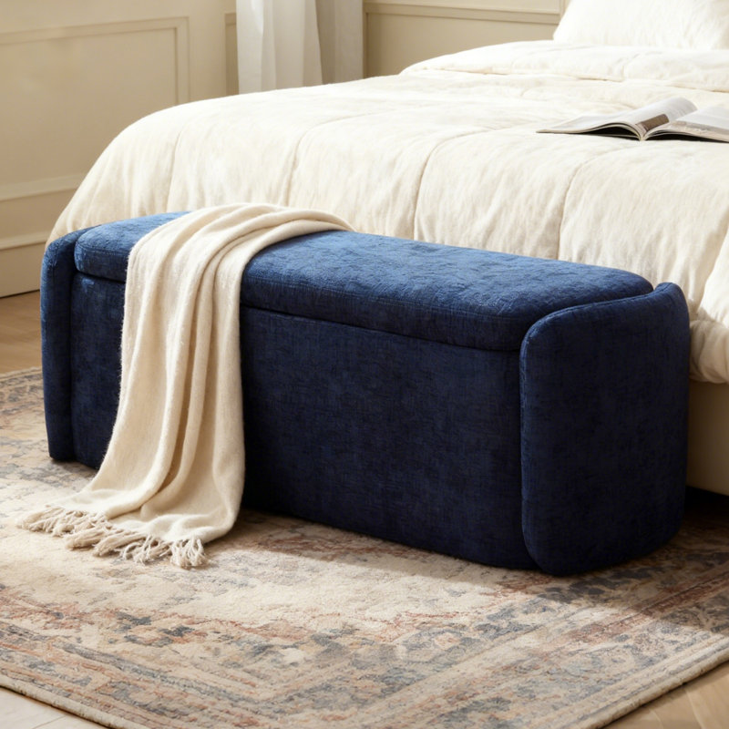 Banc avec repose-pieds Stana, Marine