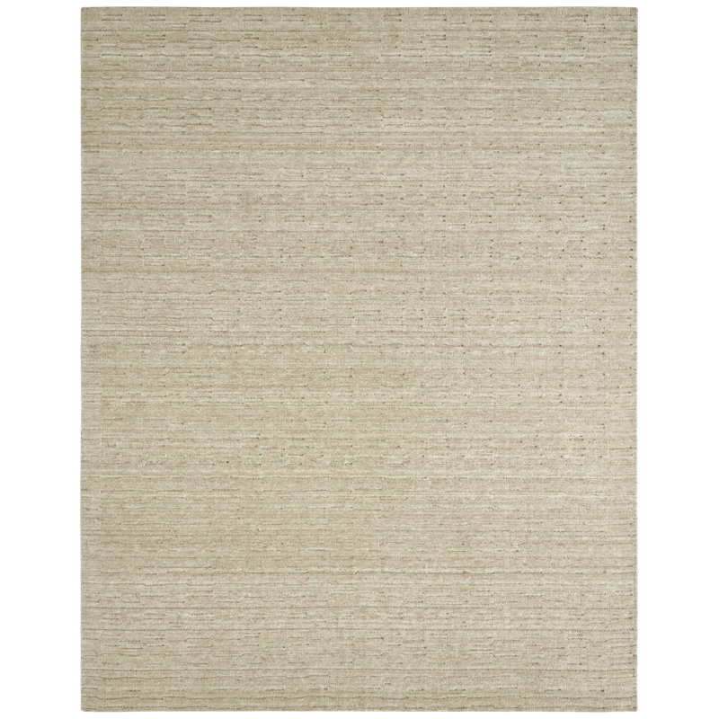 Tapis gris clair en laine Luxe, Rectangle 3 pi 6 po x 5 pi 6 po, Tan