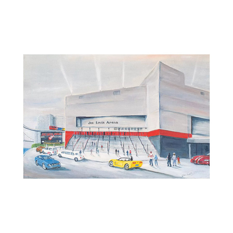 Joe Louis Arena by Jim Williams - Painting on Canvas, Wrapped Canvas, 30.48 cm H x 45.72 cm W