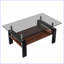 Table basse de salon en verre trempé gris, facile à nettoyer avec rangement en panneau de fibres à densité moyenne et pieds en fer