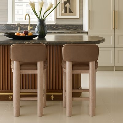 Falesia Paloma Leather Upholstered Counter Stool