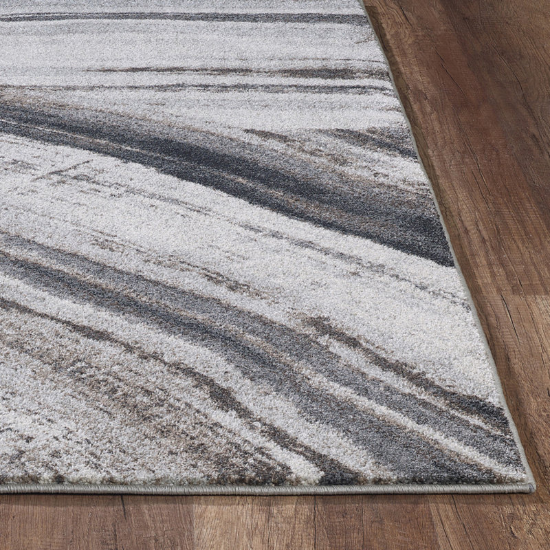 Tapis abstrait gris Dhurrie 7 pi x 10 pi