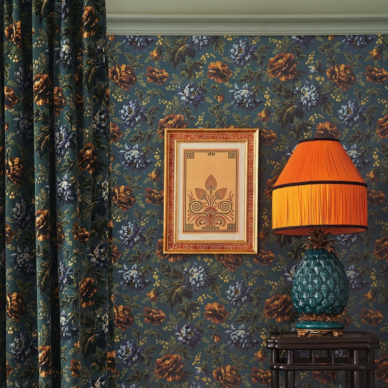 Opia 9.84' L x 70.87" W Wallpaper Roll, Petrol