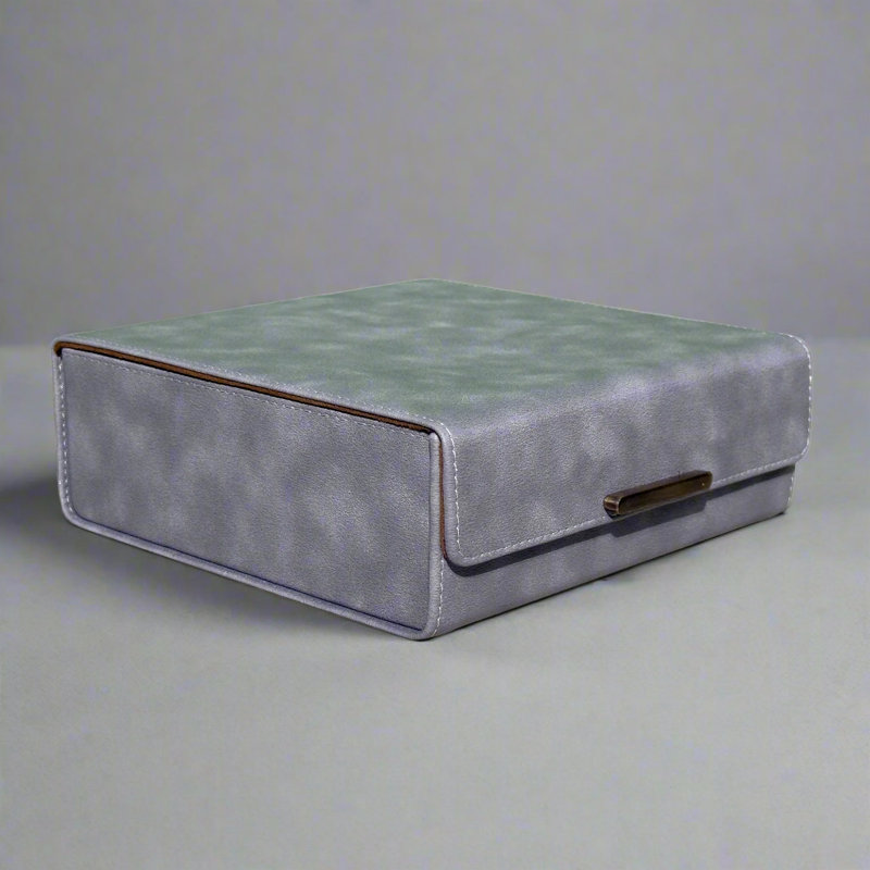 Boîte à bijoux en cuir pour lui, Gris foncé