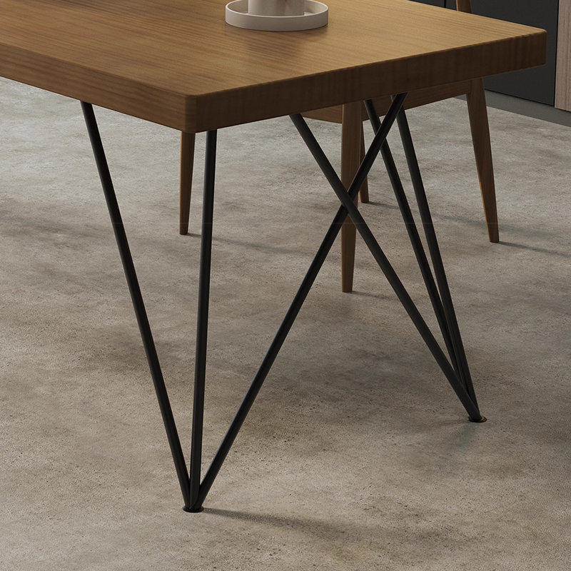 Nut-brown Rectangular Solid Wood writing desk, 29.53" H x 55.12" W x 27.56" D