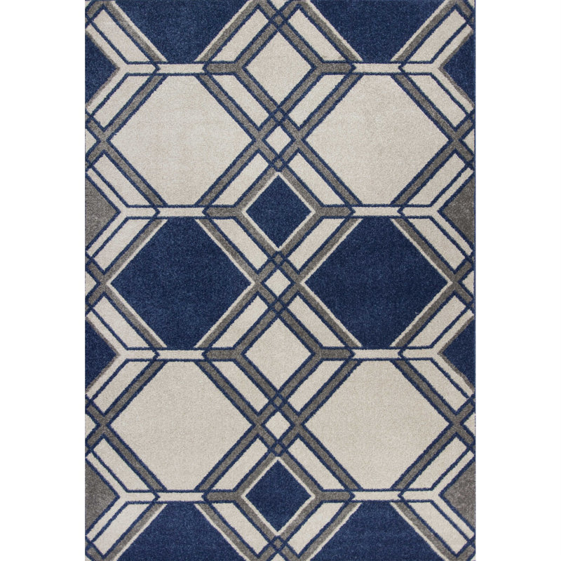 Tapis ivoire à motif géométrique, Tapis de couloir 1 pi 1 po x 3 pi 11 po