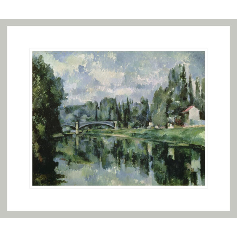 «The Banks of the Marne at Creteil» par Paul Cézanne, impression giclée encadrée, 17.75" H x 21.14" W