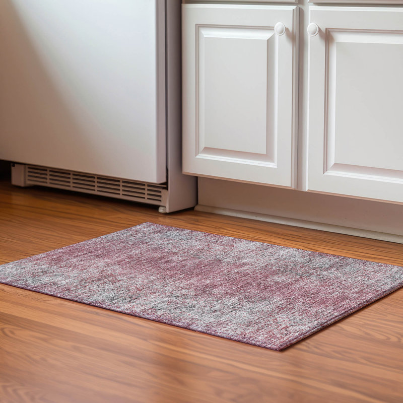 Premium Machine Washable Prisco Merlot Rug, Rectangle 1'8" x 2'6"
