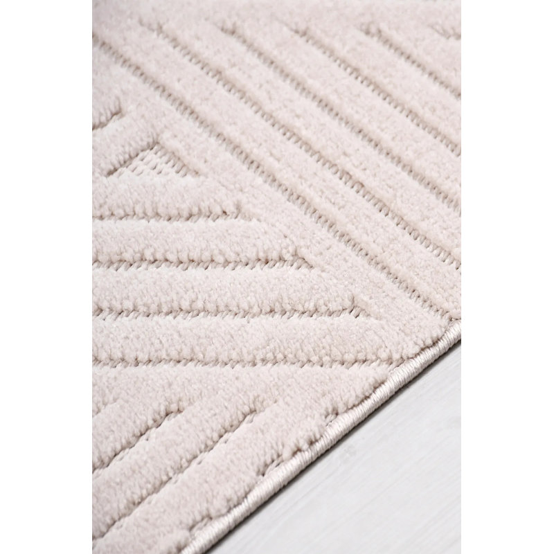 Tapis en polyester Tigana Mink Modern facile à nettoyer, 2.6' x 5'