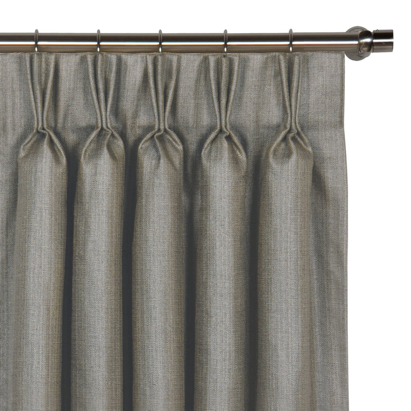 Meridian Solid Weave Room Darkening Curtain, Slate, 20" x 84"