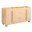 [Cabinet seulement] Meuble-lavabo de salle de bain 58,3 po seulement, sans comptoir, 3 tiroirs et 4 portes, à fermeture douce, tablette réglable, couleur bois