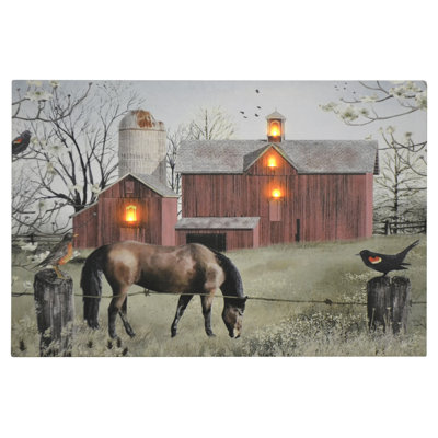 Horse on Farm LED Enhanced Canvas Print
