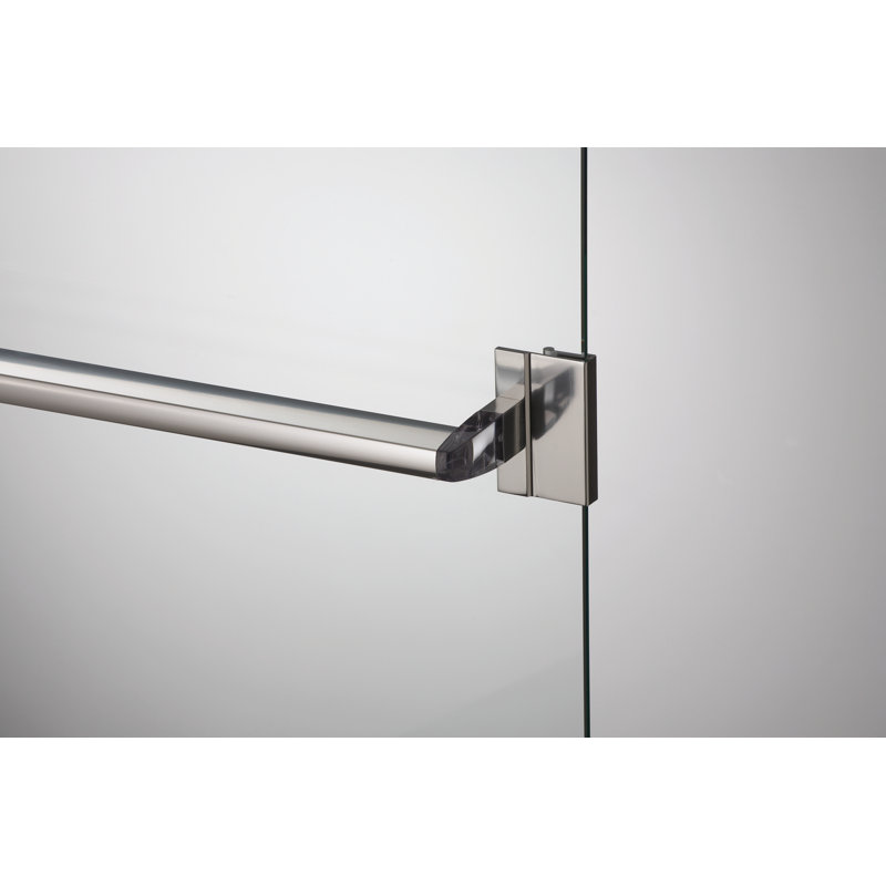Classic 56" W x 70" H Frameless Shower Door, Silver, Obscure