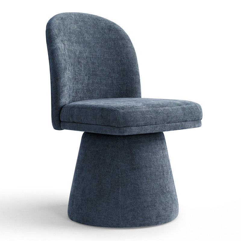 Chaise de coiffeuse rembourrée pivotante à 360°, Bleu