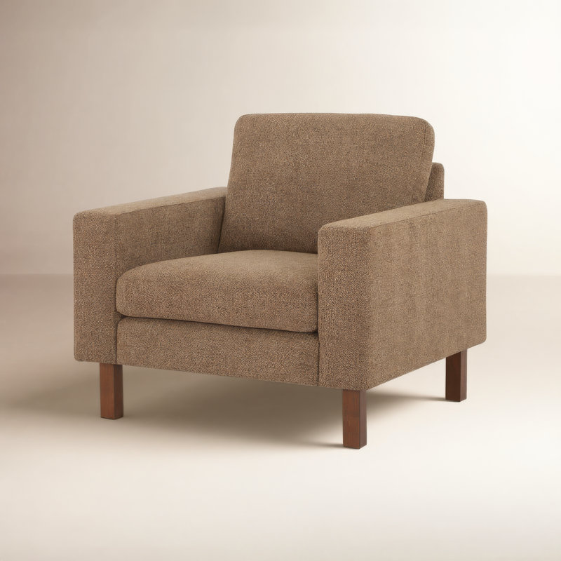 Lobos Upholstered Armchair, Chocolate Chenille