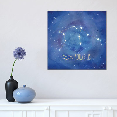 Star Sign Aquarius - Wrapped Canvas Gallery-Wrapped Canvas Giclée