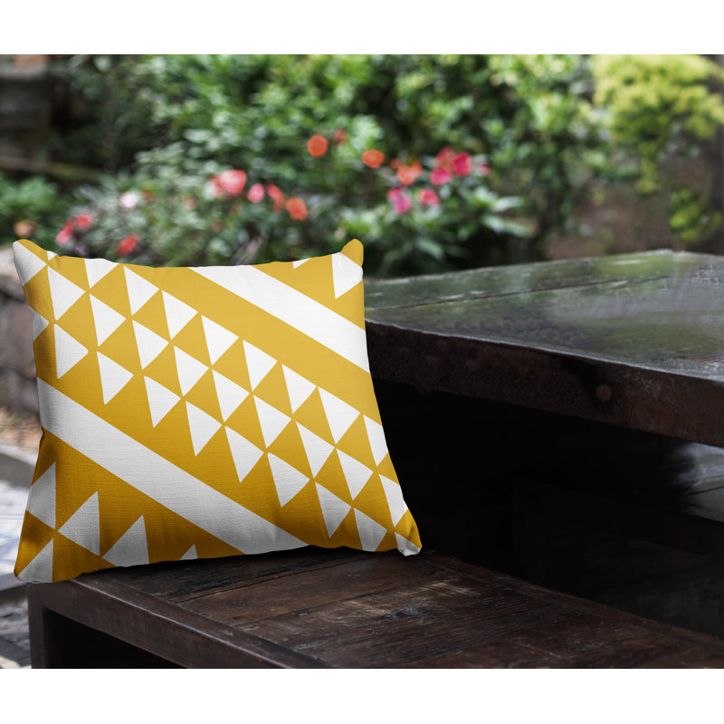Housse de coussin d'extérieur carré et insert, L 15 po x H 15 po, Jaune