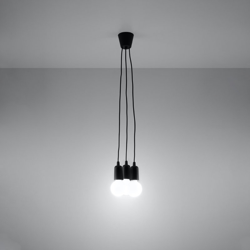 Borofsky - Light White Pendant, Black, 3 Lights