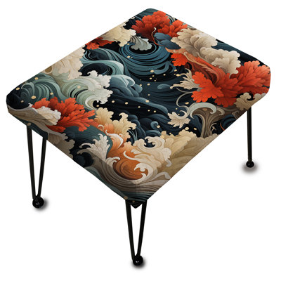 Repose-pieds rectangulaire bleu Harmony