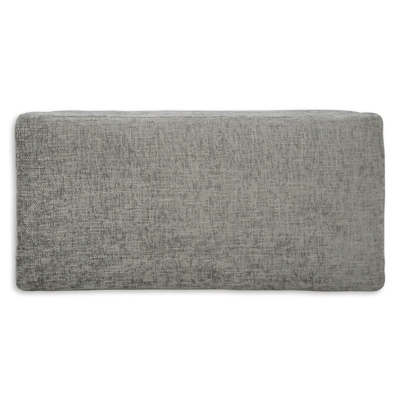 Dunmor Large Black and Gray Upholstered Ottoman