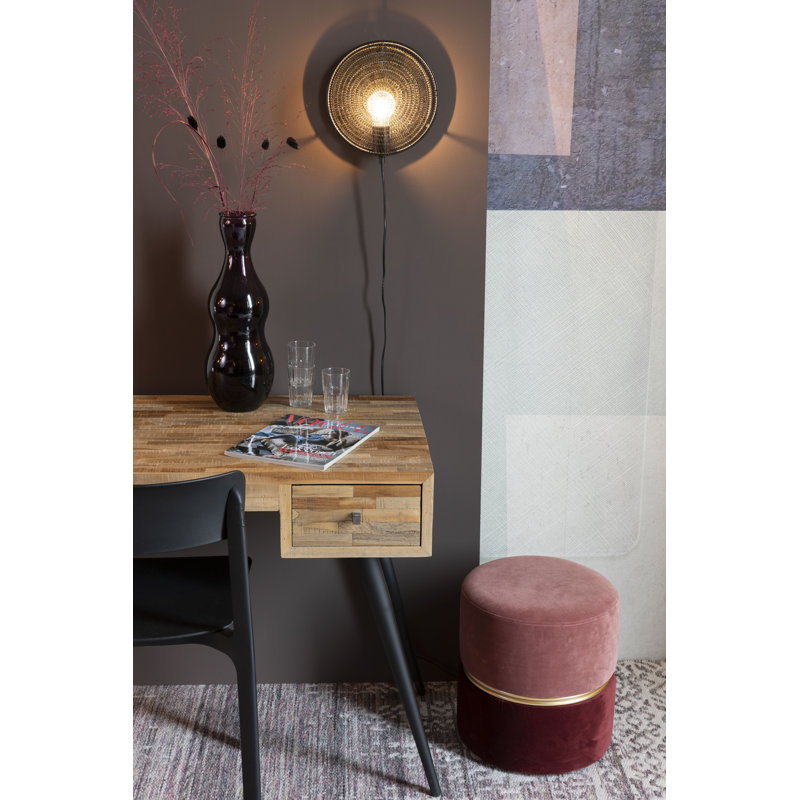 Upholstered Accent Stool, Red/Pink