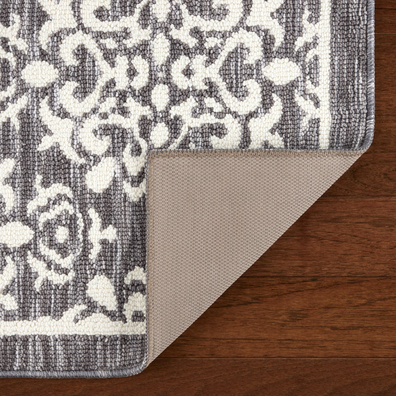 TOWN & COUNTRY EVERYDAY Walker Everwash Non-Slip Backing Kitchen Mat, Gray, Runner 2' x 6'