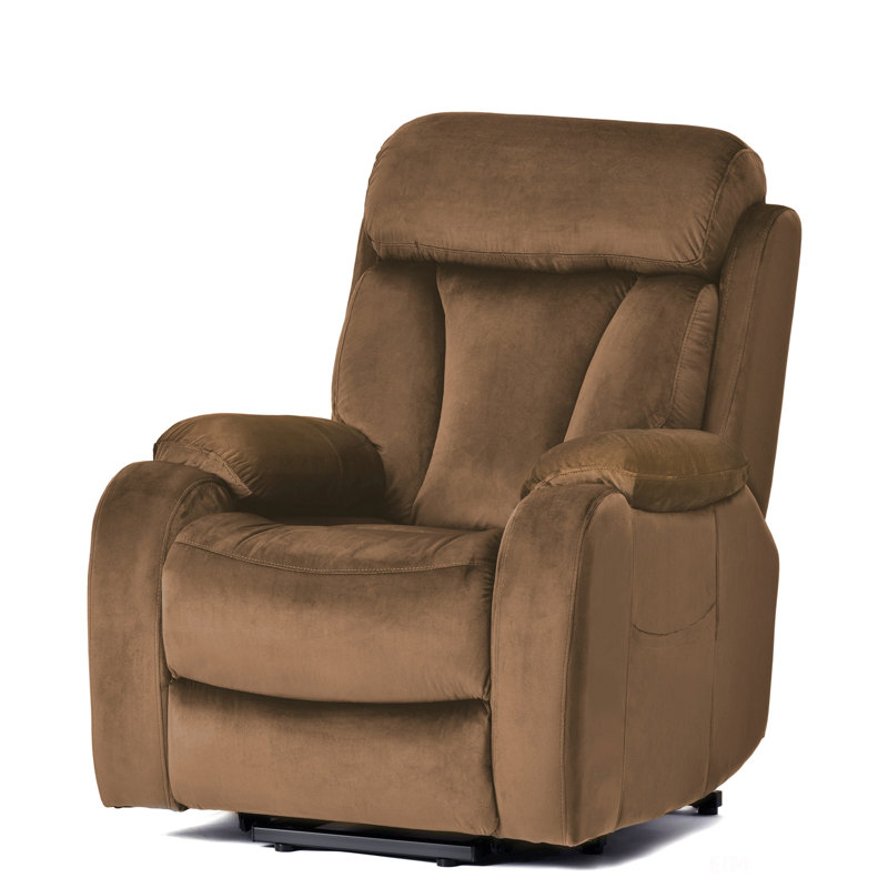 Fauteuil inclinable électrique, Velours brun
