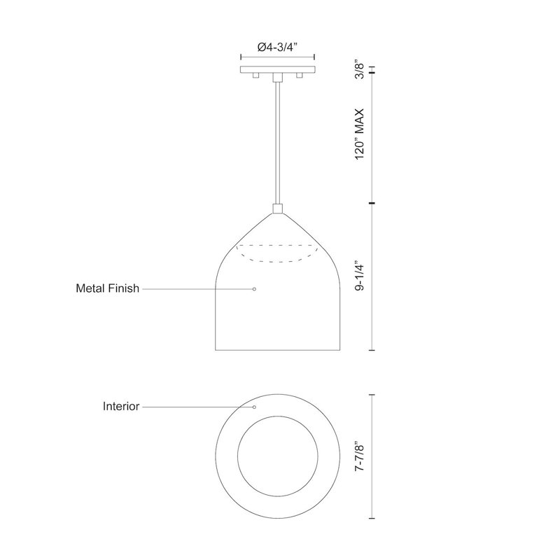 Helena 1 - Light LED Single Pendant, Graphite/Gold, Gray