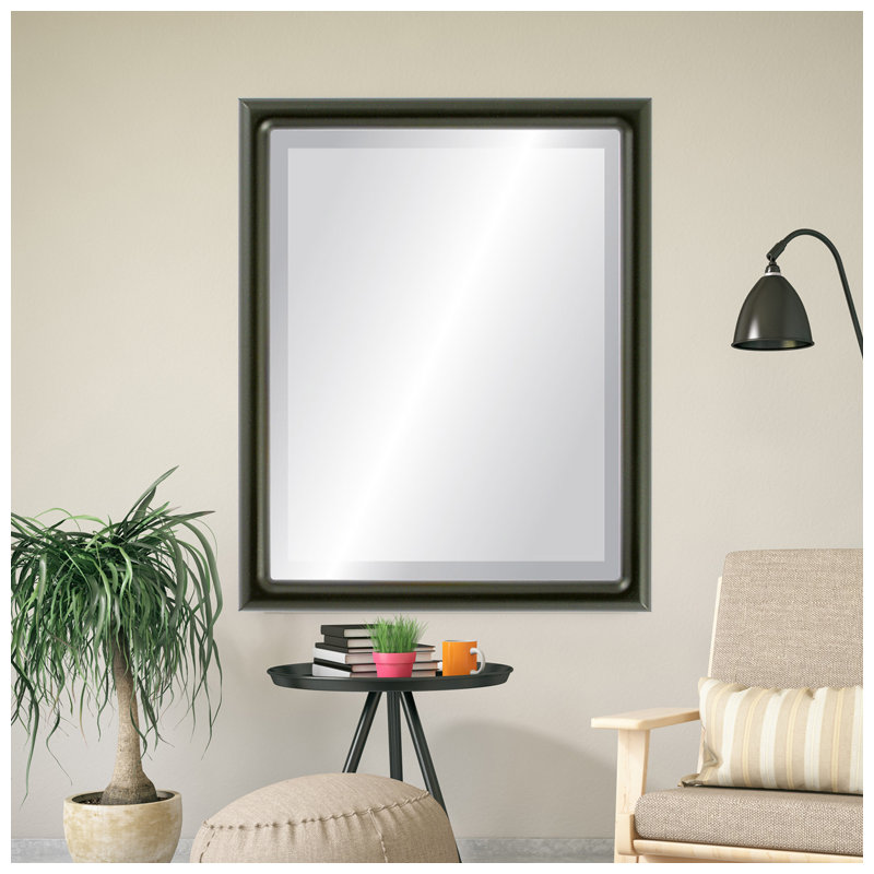 Miroir d'appoint Rowles, H 25 po x l 21 po, Noir mat