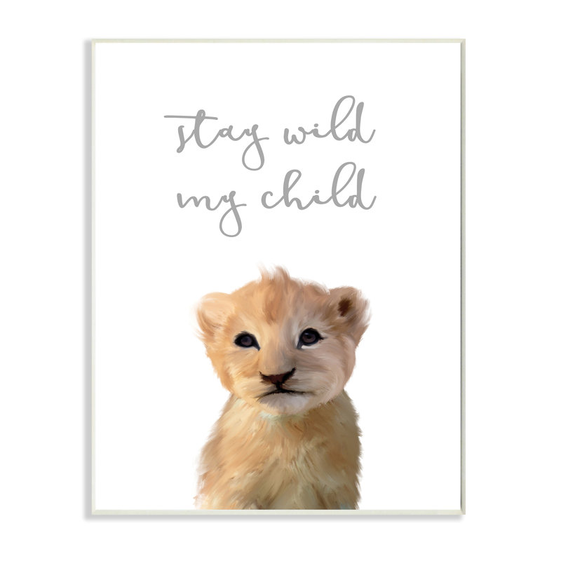 Lionne safari Stay Stay Wild, H 19 po x l 13 po, Plaque murale