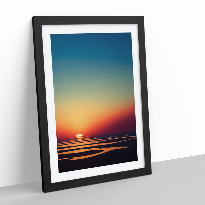 XV1022-3941X Shimmering Sunset - Print, White, 66cm H x 48cm W, Black Framed