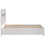 Lit simple avec rangement blanc offrant peu d'espace dans la chambre à coucher, conception classique avec tête de lit structurée et, en bois massif, compartiments de grande taille de 48,93 pouces, idéal pour la chambre à coucher, propre