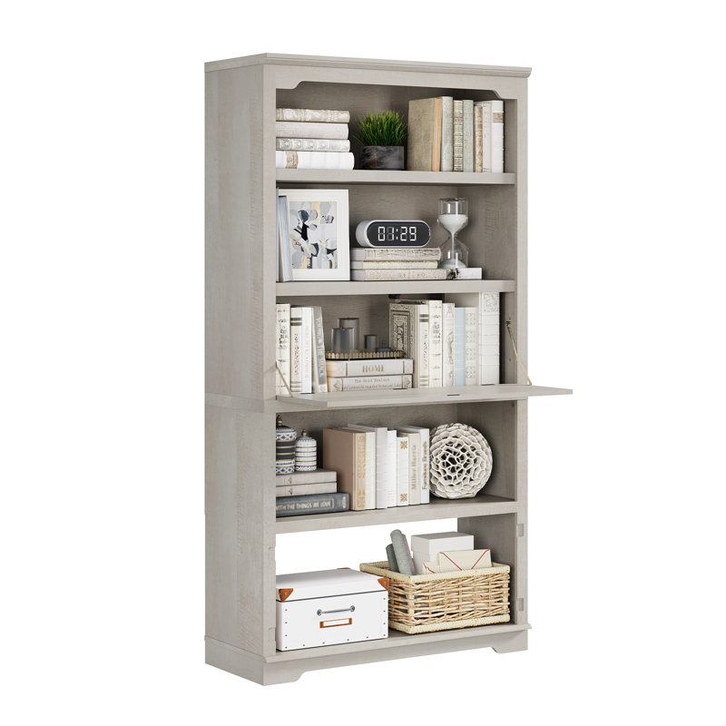 Bibliothèque standard à 5 niveaux H 71 "x l 37" Luper, Blanc