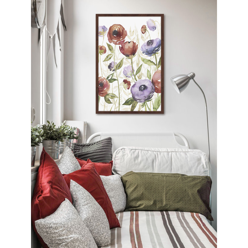 «Jeweltoned Blossoms I», reproduction encadrée, H 36 po x l 24 po x P 1,5 po