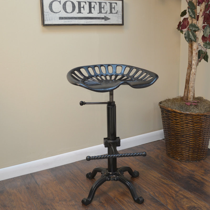 Tabouret pivotant à hauteur réglable Enos, Noir