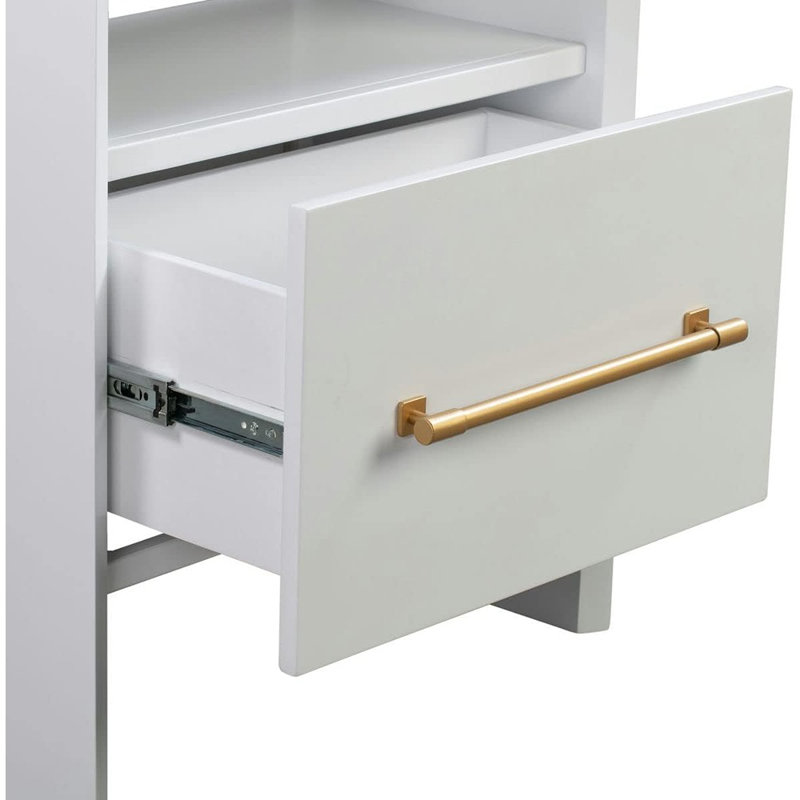 1 - Drawer Solid Wood Nightstand, White