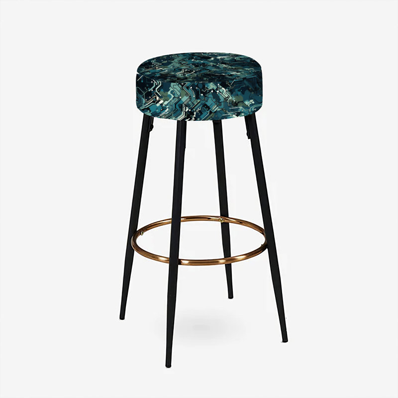 Cyber Camo Nexus - Ensemble de 2 tabourets de bar abstraits