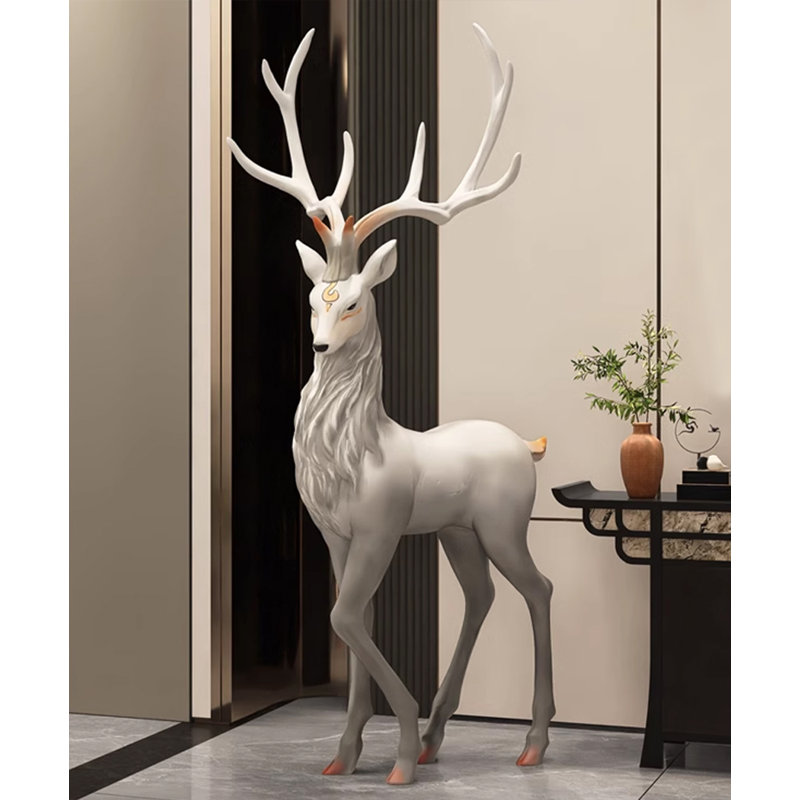 Nordic Elk Fiberglass Sculpture Piece