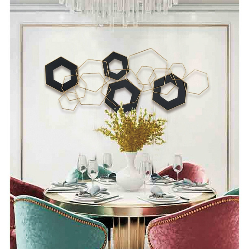 Modern Minimalist Iron Wall Decorations, 24.02" H x 59.06" W x 1.97" D