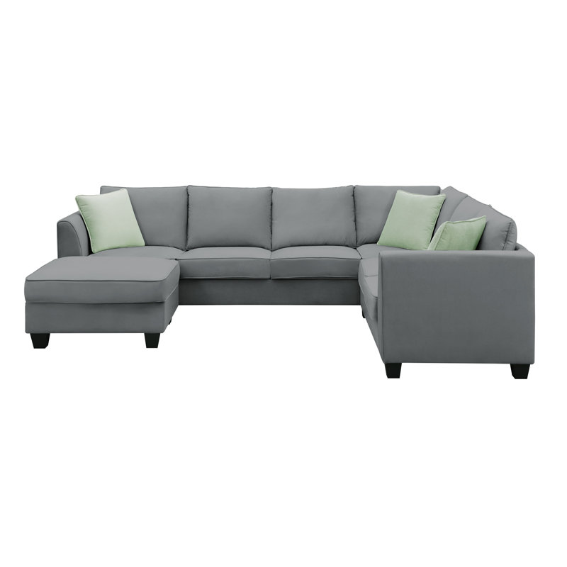 Canapé modulaire Anissia l 112 po x P 87 po, canapé modulaire 7 places avec repose-pieds, canapé en L avec 3 coussins