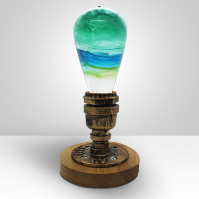 Lampe de table en bois 9,8 po Ghugas
