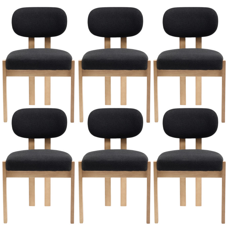 Chaise rembourrée en bois massif Inelda, 6, Black