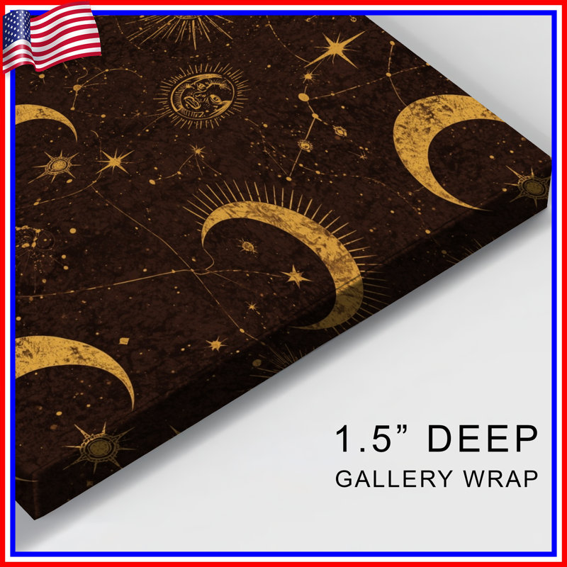 Toile de galerie Celestial Moon Sun, 16 x 16 pouces
