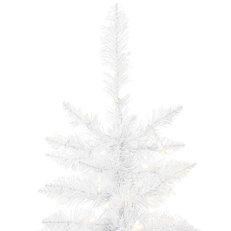 Dilan Sparkle White Spruce Artificial Christmas Tree, 3.5' H, Pure White LED